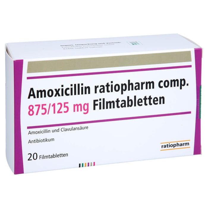 AMOXICILLIN ratiopharm comp.875mg/125mg Filmtabl.