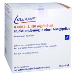 Clexane 8000 I.E. (80 mg)/0,8 ml Injektionslösung