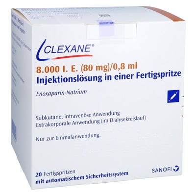 Clexane 8000 I.E. (80 mg)/0,8 ml Injektionslösung