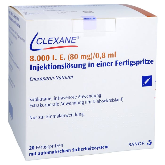 Clexane 8000 I.E. (80mg)/0,8ml Injektionslösung
