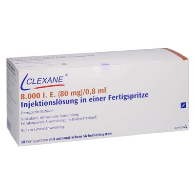Clexane 8000 I.E. (80 mg)/0,8 ml Injektionslösung
