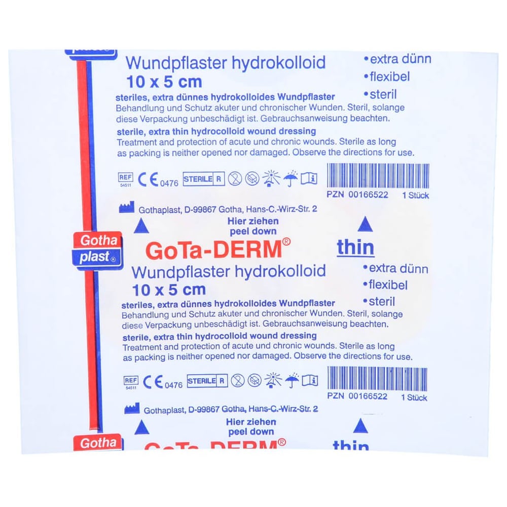 GOTA-DERM thin hydrokoll.Wundpfl.steril 5x10 cm