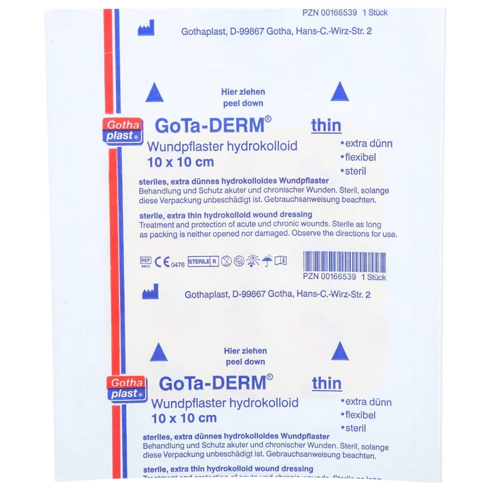 GOTA-DERM thin hydrokoll.Wundpfl.steril 10x10 cm