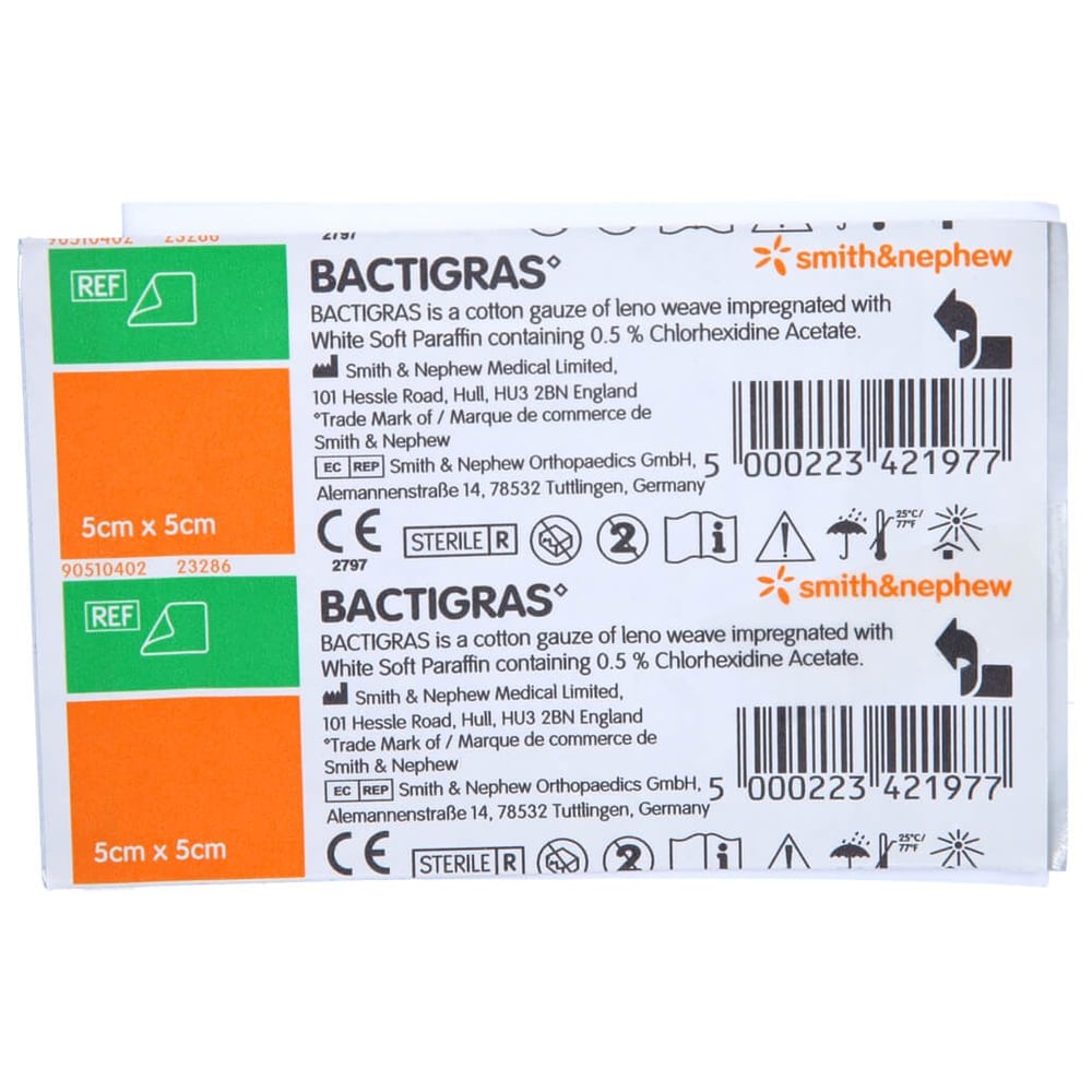Bactigras Paraffingaze 5x5 cm