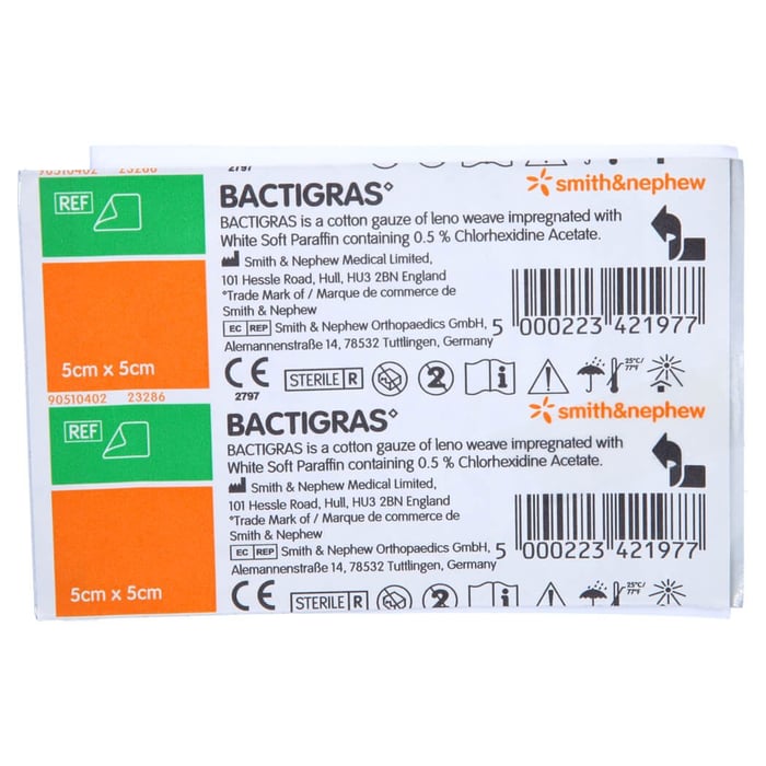 Bactigras Paraffingaze 5x5 cm