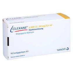 Clexane 4000 I.E. (40 mg)/0,4 ml Injektionslösung ohne Sicherheitssystem