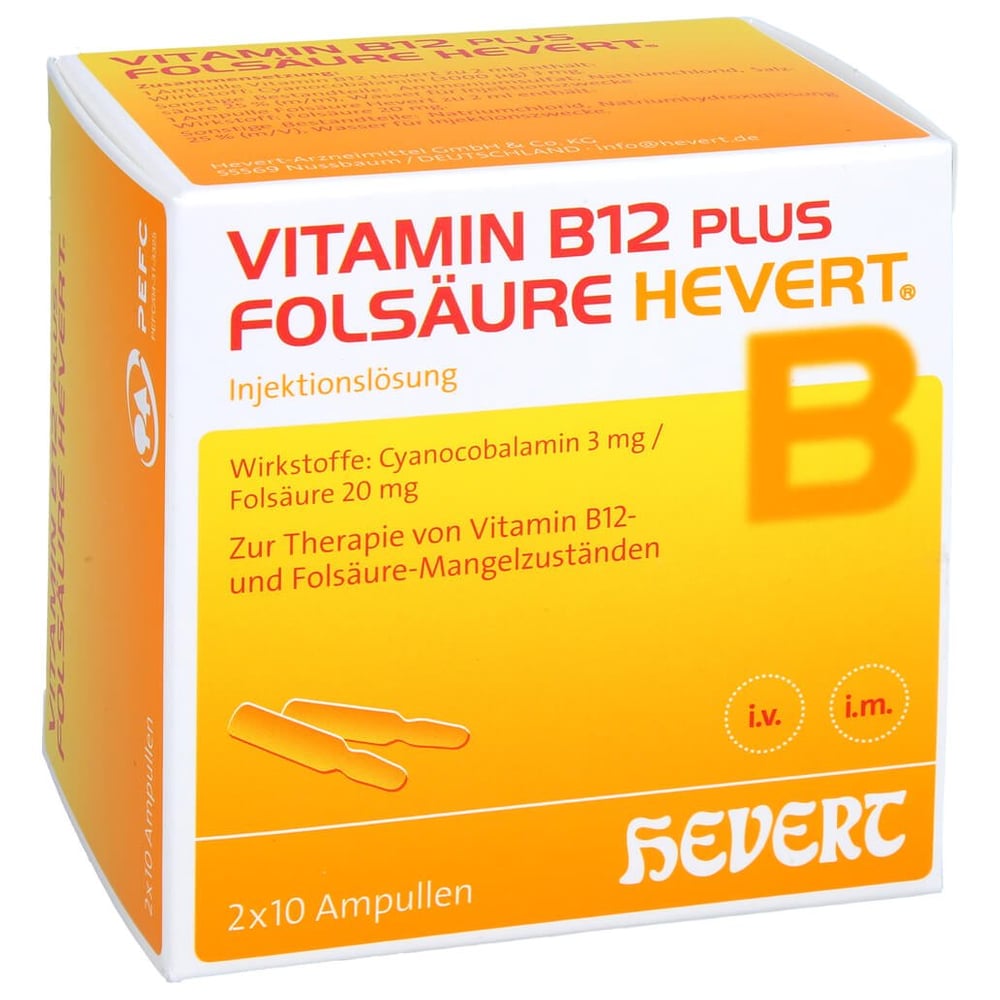 Vitamin B12 Folsäure Hevert Amp.-Paare