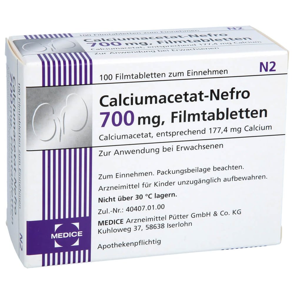 Calciumacetat Nefro 700 mg Filmtabletten