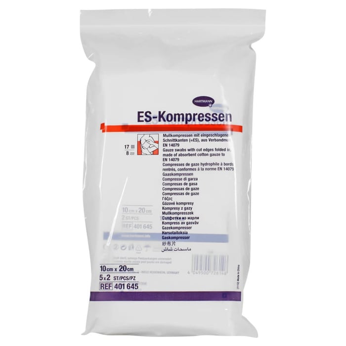 Es-kompressen steril 10x20 cm 8fach