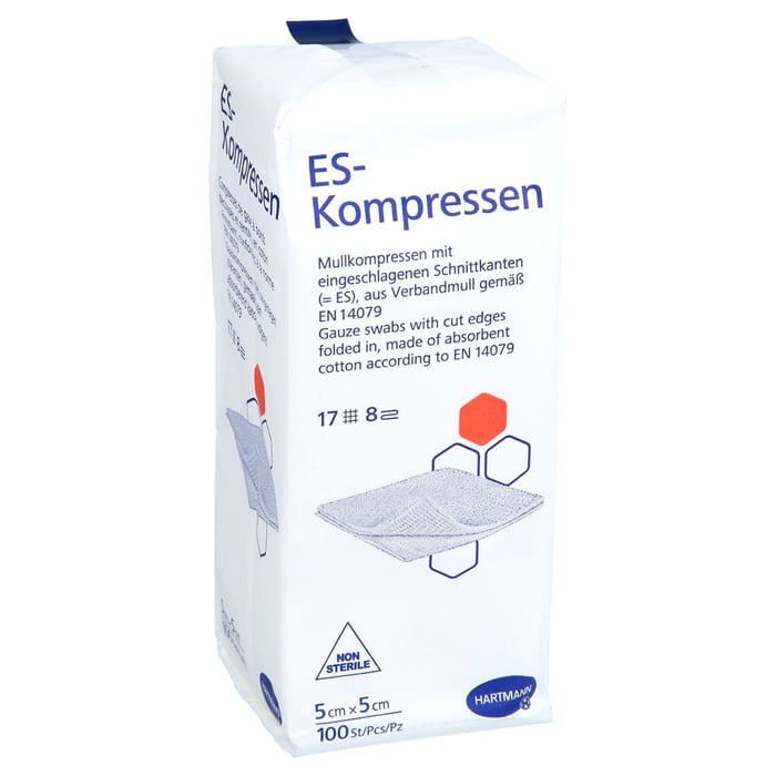 Es-kompressen unsteril 5x5 cm 8fach