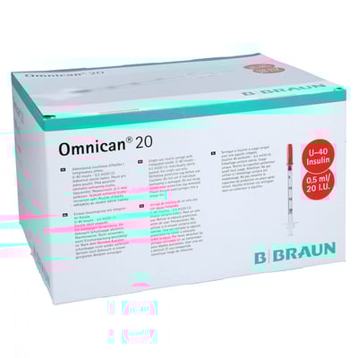 Omnican Insulinspritze 0,5 ml U40 mit Kanüle 0,30x8 mm