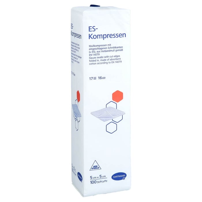 Es-kompressen unsteril 5x5 cm 16fach