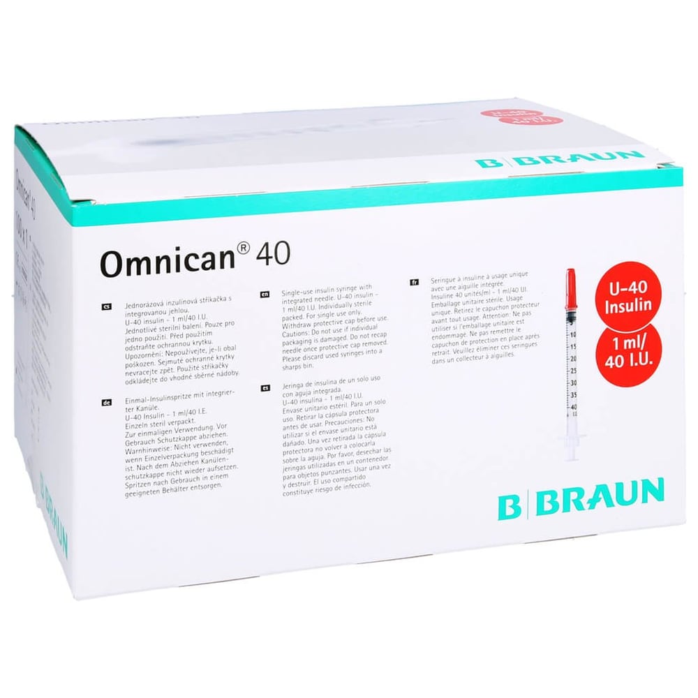 Omnican Insulinspritze 1 ml U40 mit Kanüle 0,30x12 mm