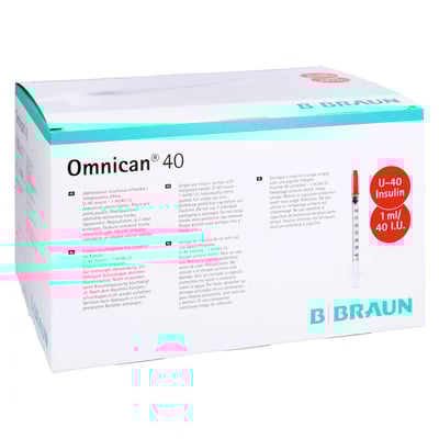 Omnican Insulinspritze 1 ml U40 mit Kanüle 0,30x12 mm