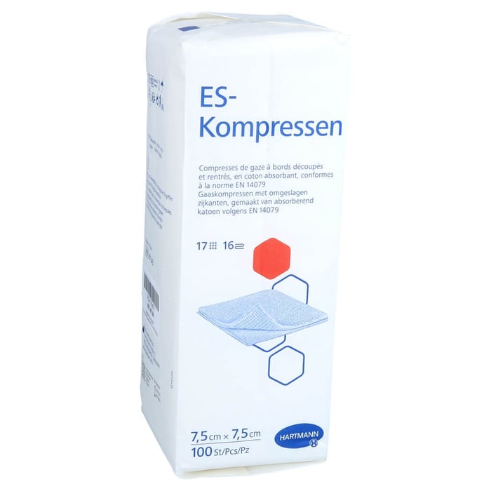 ES-KOMPRESSEN unsteril 7,5x7,5 cm 16fach