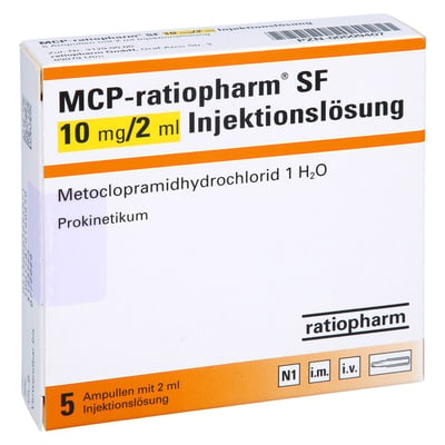 MCP-ratiopharm SF 10 mg/2 ml Injektion -Lösung Ampullen Produktbild 1