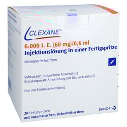 Clexane 6000 I.E. (60 mg)/0,6 ml Injektionslösung