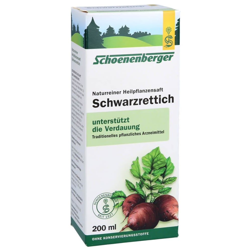 Schwarzrettich naturreiner Heilpflanzensaft Schoenenberger