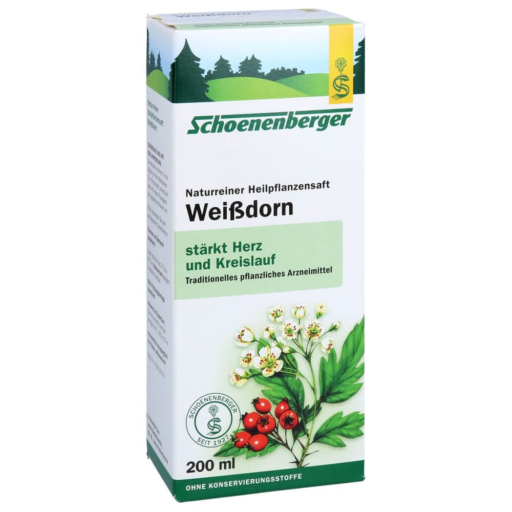 Weißdorn naturreiner Heilpflanzensaft Schoenenberger