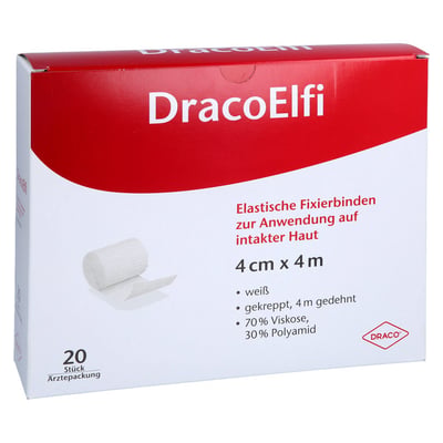 Dracoelfi elastisch Fixierbinde 4 cmx4 m gekreppt Produktbild 1