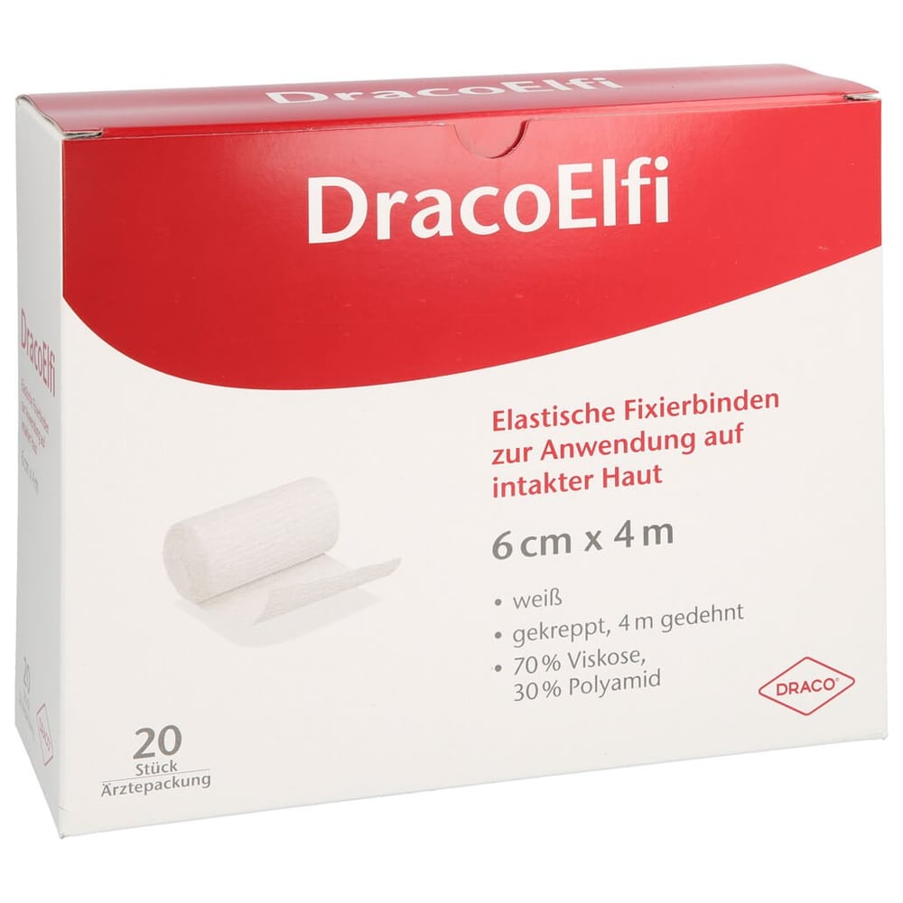 Dracoelfi elast.Fixierbinde 6 cmx4 m gekreppt