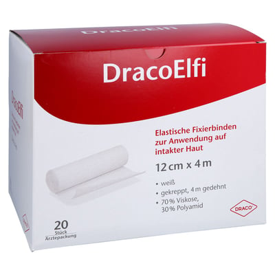 Dracoelfi elastisch Fixierbinde 12 cmx4 m gekreppt Produktbild 1