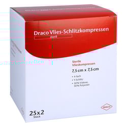 Schlitzkompressen Vlies 7,5x7,5 cm steril 4fach