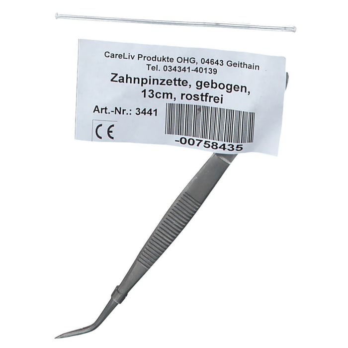 Pinzette Zahn gebogen 13cm