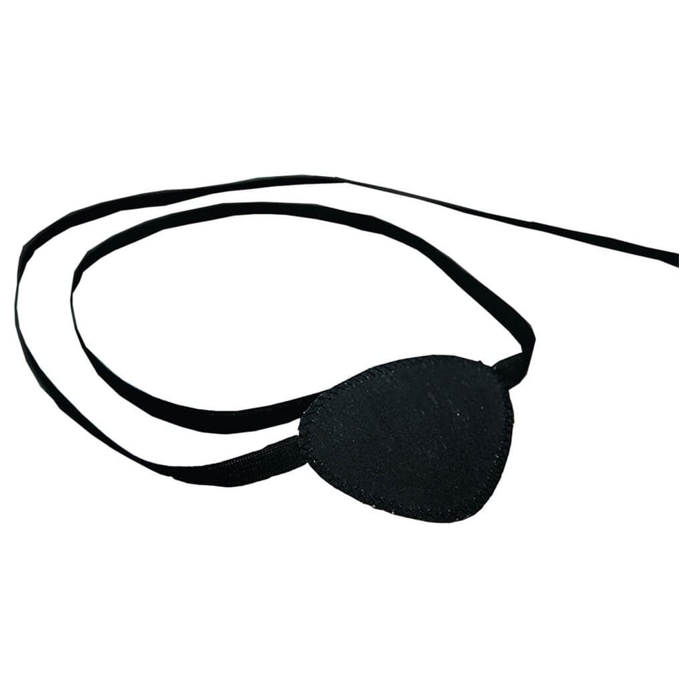 Augenklappe schwarz mit Bindeband