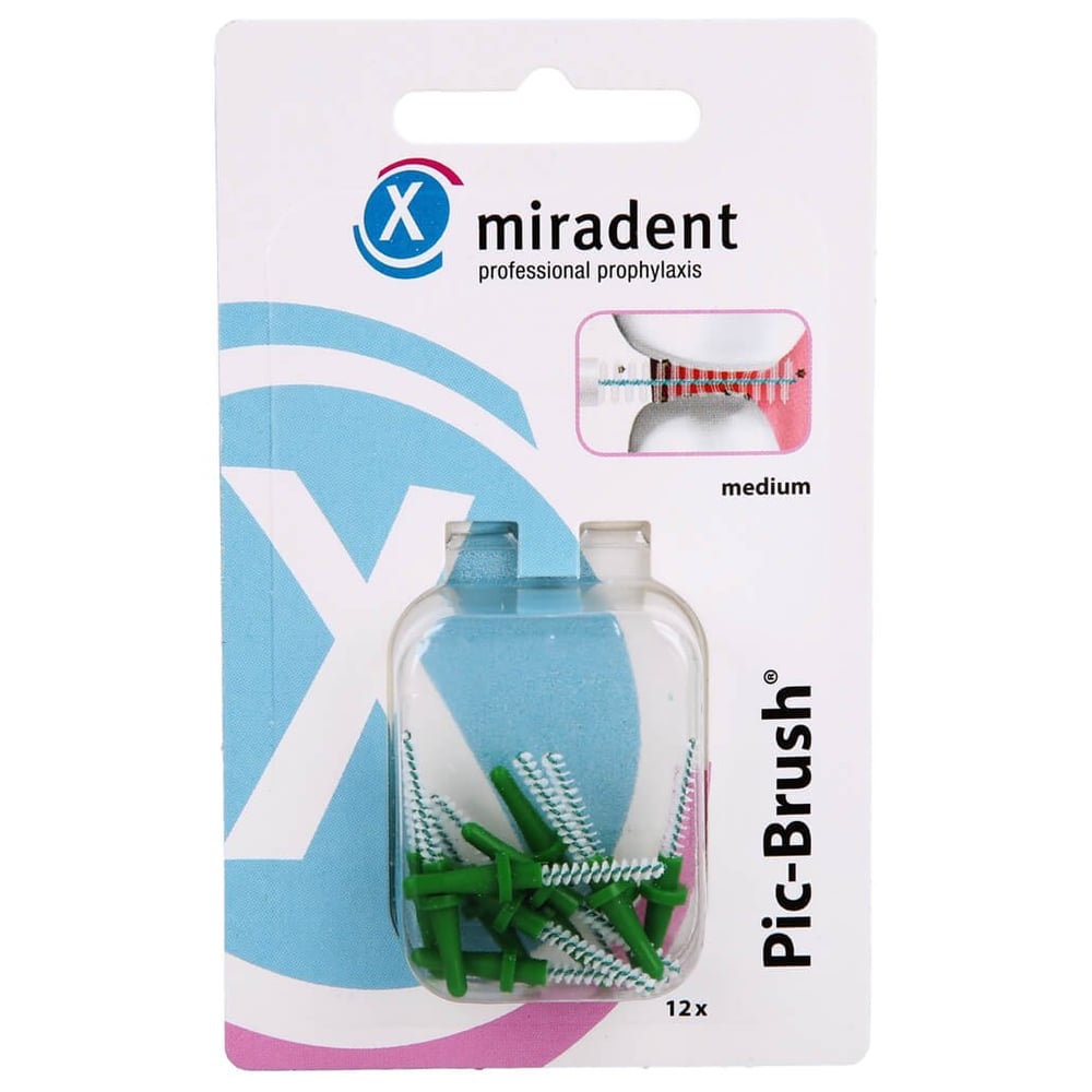 Miradent Interd.Pic-Brush Ersatzb.medium grün
