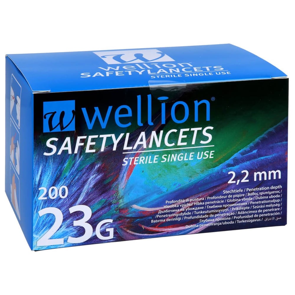 Wellion Safetylancets 23G Sicherheitseinmallanz