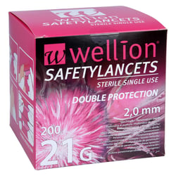 Wellion Safetylancets 21G 2,0 mm Sicherheitseinmall