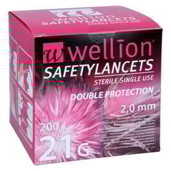 Wellion Safetylancets 21G 2.0mm Sicherheitseinmall
