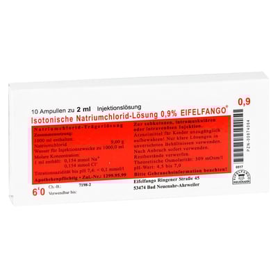 Isotonische NaCl Lösung 0,9% Eifelfango Inj.-Lsg.