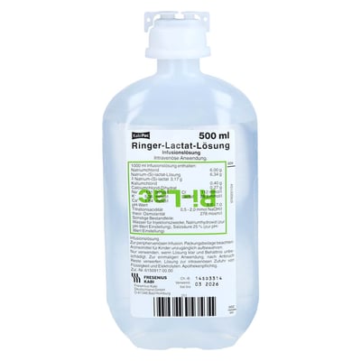 Ringer Lactat Lösung Plastik Infusionslösung