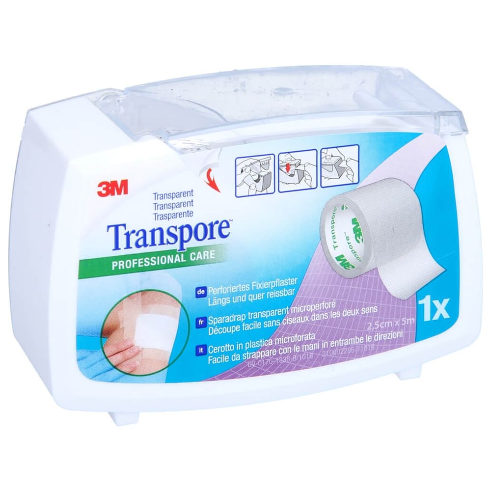 Transpore 2,5 cmx5 m Pflaster auf Abroller