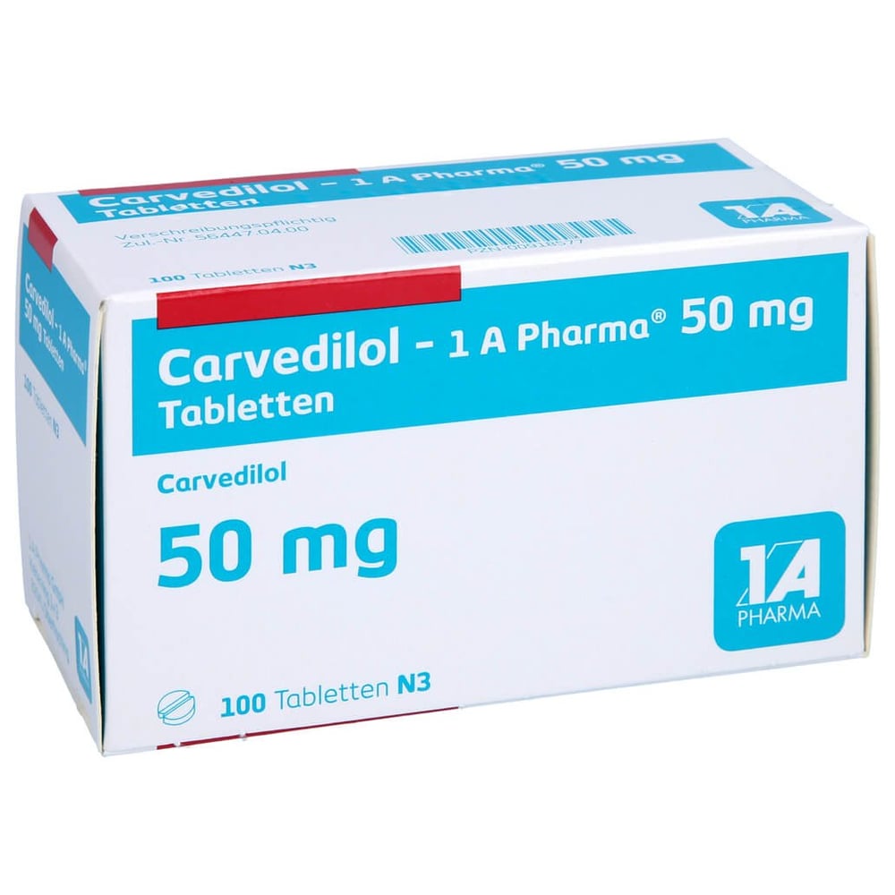 Carvedilol - 1 A-Pharma 50mg Tabletten