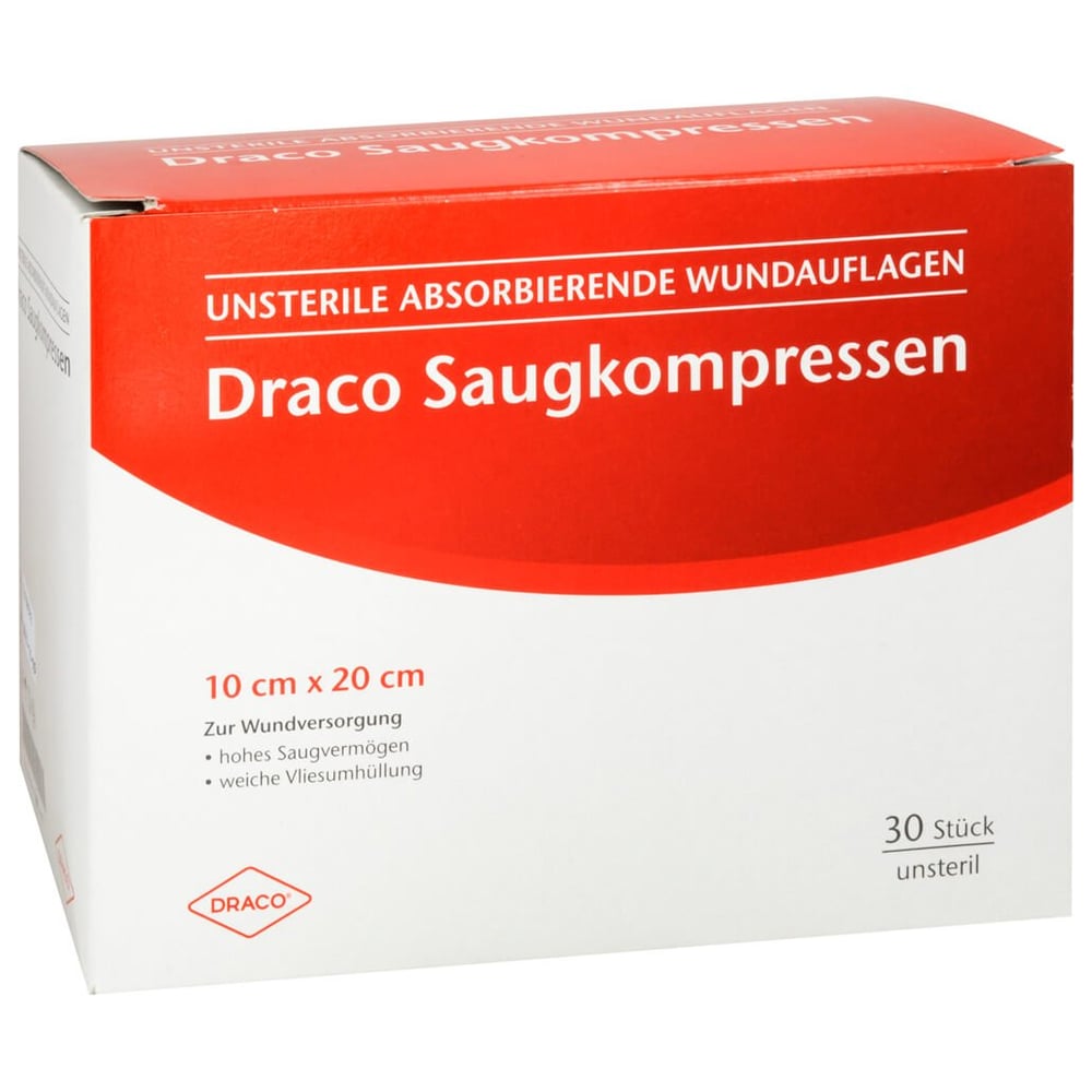 Saugkompressen unsteril 10x20cm Draco