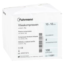 Vlieskompressen unsteril 10x10 cm 4lagig