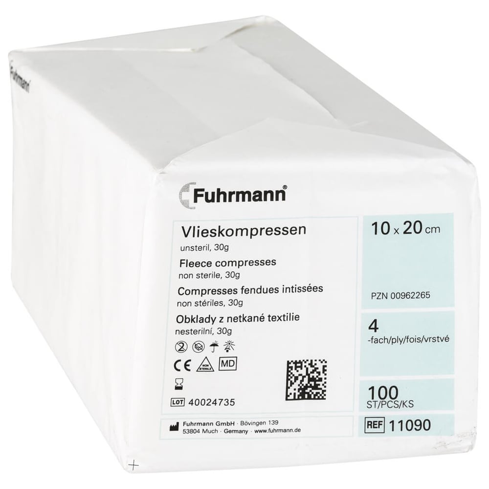 Vlieskompressen unsteril 10x20 cm 4lagig