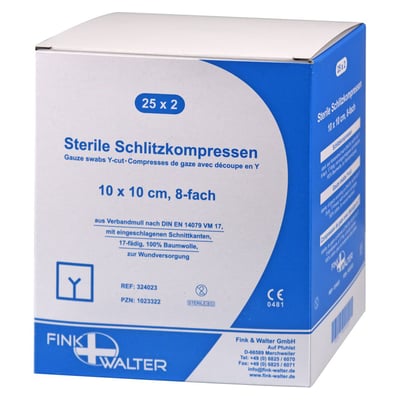 Schlitzkompressen steril 10x10 cm 8-fach