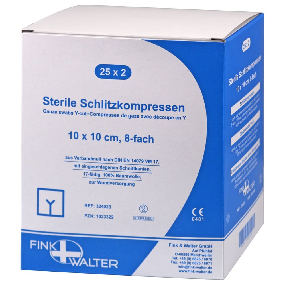Schlitzkompressen steril 10x10cm 8-fach