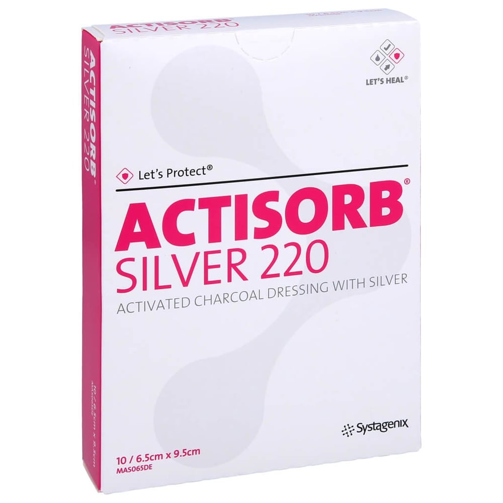 Actisorb 220 Silver 6,5x9,5 cm steril Kompressen