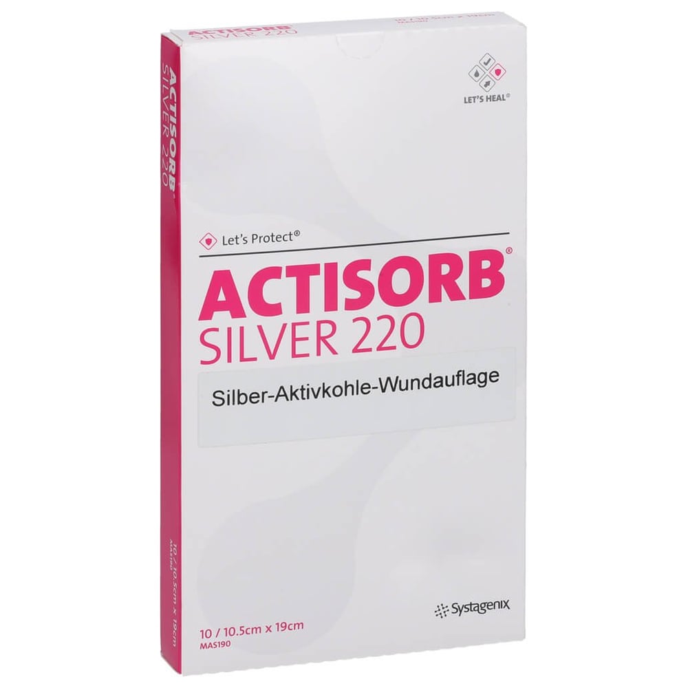 Actisorb 220 Silver 10,5x19 cm steril Kompressen