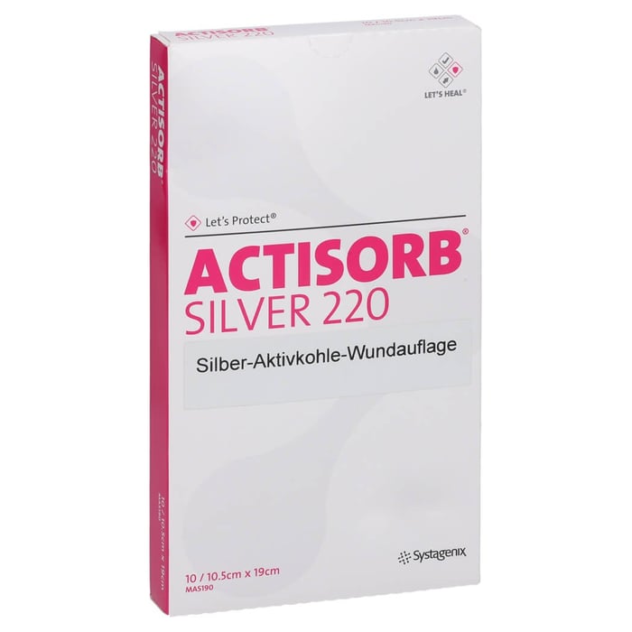 Actisorb 220 Silver 10,5x19 cm steril Kompressen