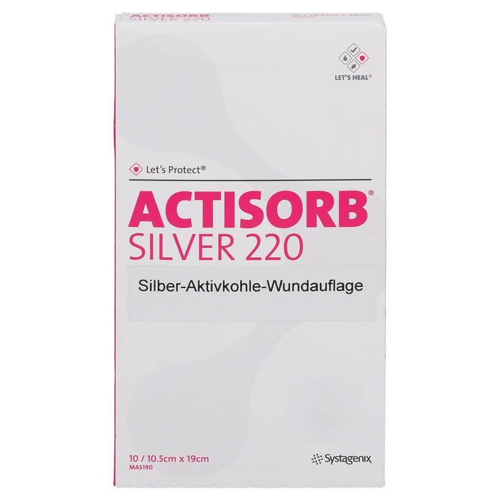 Actisorb 220 Silver 10,5x19 cm steril Kompressen