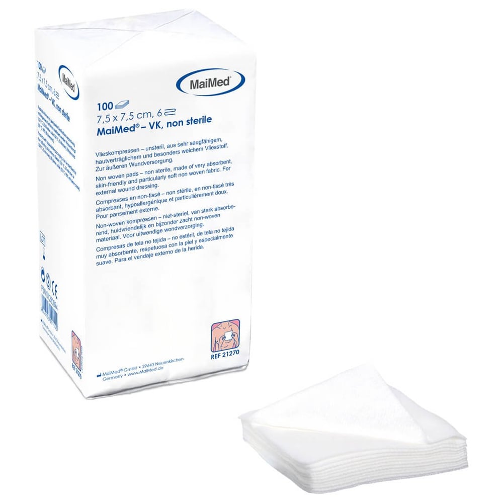 Vlieskompressen 7.5x7.5cm 6-fach unsteril