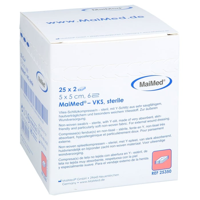 Vlies-schlitzkompressen steril 5x5 cm 6fach