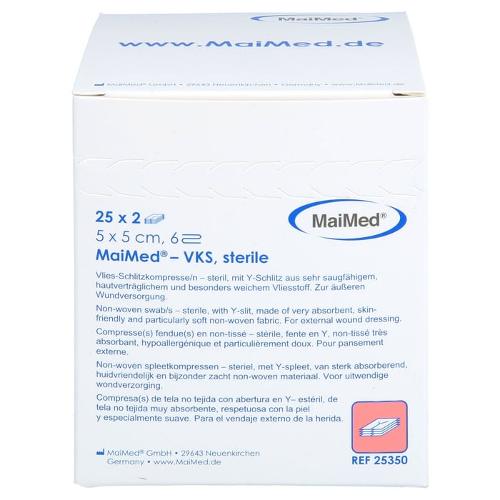 Vlies-schlitzkompressen steril 5x5 cm 6fach