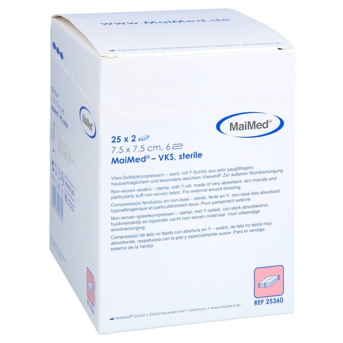 Vlies-schlitzkompressen steril 7,5x7,5 cm 6fach